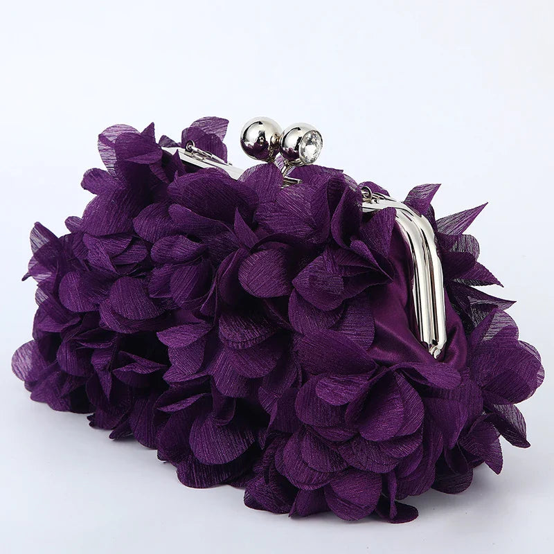 Flower Dinner Purse Designer Floral Chain Crossbody Bride Handbag Clutches Woman Petal Evening Party Clutch Wedding Dress Bag