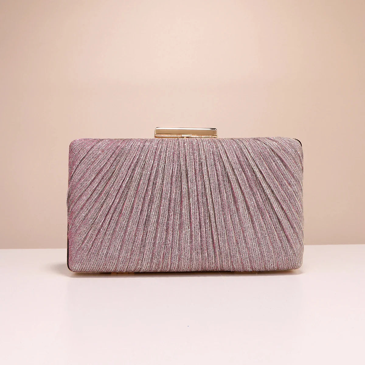 Fashion Women Clutch Bags Ruched Casual  Lady Evening Bags Golden Metal Chain Handbags Bling Sequined Banquet Dinner Prom Holder