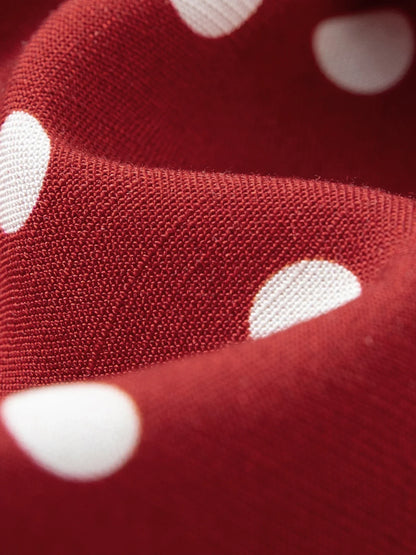 2026 Summer Women's Polka Dot Print Sleeveless Lightweight Dress - French Vintage Charm for Daily and Vacation Wear