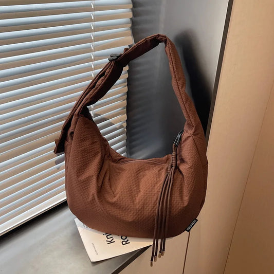 New Comfortable and Versatile Texture Hobo Bags Women Crossbody Bags Large Capacity Lightweight Casual Storage Bags Fashionable