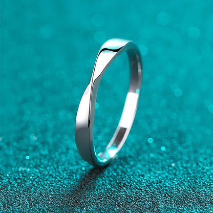 100% 925 Sterling Silver Moissanite Ring for Women Men Couple Ring Valentine's Day Gift White Gold Plated Unisex Band