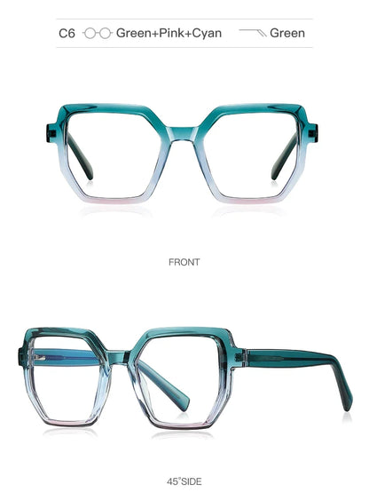 Oversise Women Myopia Prescription Glasses Hyperopia Reading Glasses Anti Blue Light Optical Eyeglasses Frame PFD2143