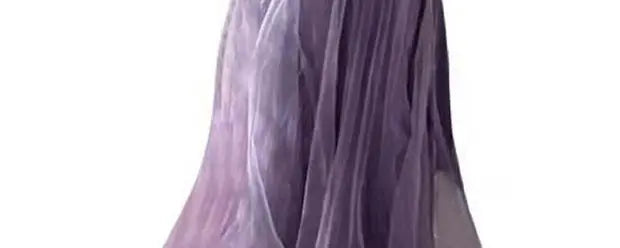 Slimming Effect Purple Mesh Ankle-Length Dress Women's plus Size Strapless Gown Korean Style High Waist A-Line Skirt