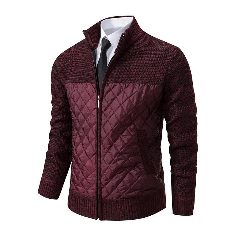 Autumn Winter Sweater Men's Loose Cardigan New Cold High Neck Jumpers Patchworked Windbreaker Casual Jackets