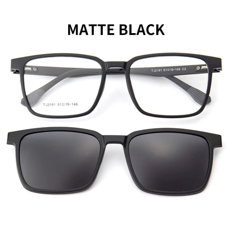 Flip-up Magnetic Clip-on Prescription Glasses Men Women TR90 Polarised Myopia Sunglasses Night Vision Reading Glasses 2191