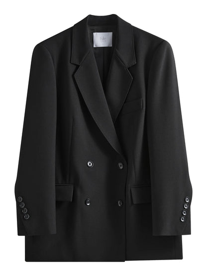 Chic Double-breasted Casual Blazer Jacket for Women Spring 2025 New Style High-end Loose Lazy Style Top 25FS11097