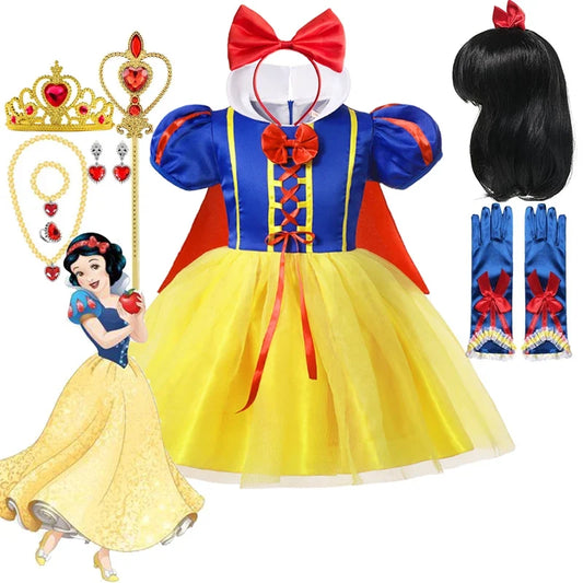 Halloween Baby Girls Snow White Disney Princess Dress Up Lace Ball Gown Kids 12Y Fantasy Party Birthday Clothes Cosplay Costume