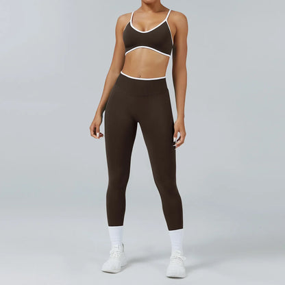 Seamless Yoga Set Women Gym Clothing Scrunch Bum Legging Sports Bras Padded Tank Top Workout Outfits Fitness Sportswear Suits