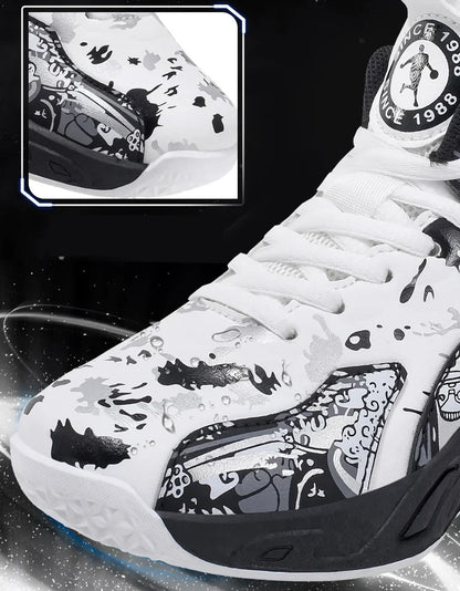 Kids Basketball Shoes Non-slip Breathable PU Leather Basketball Training Sneakers Boys Girls Sports Shoes Children Running Shoes