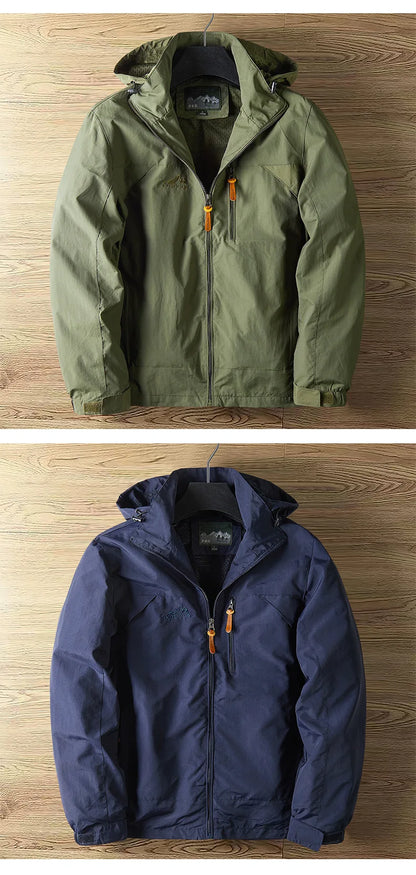 Men's Spring and Autumn Thin Section Punching Jacket Outdoor Jackets Men With Hat Clambing Streetwear Fashion