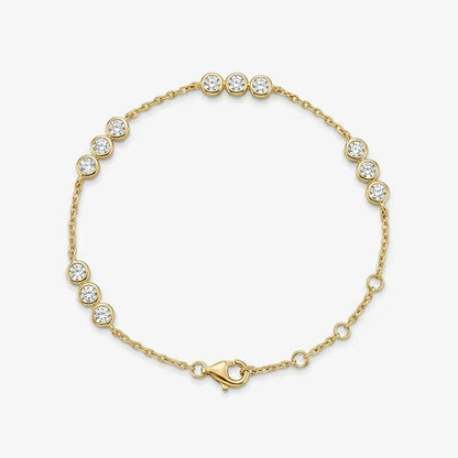3mm Bubbles Adjustable Real All Moissanite Bracelets for Women Men Classic Lab Diamond Chain S925 Sterling Silver Jewelry