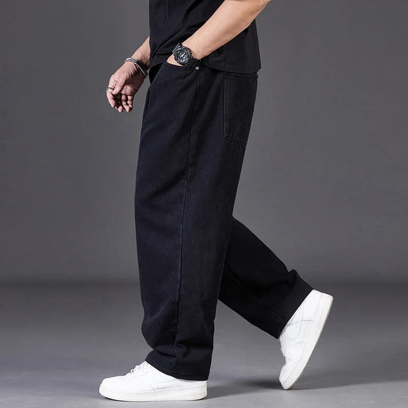 Big Size Jeans Men Good Quality Large Size Jumbo Long Loose Pants Plus Size Loose Jeans Men Wearable Seasons Denim Baggy Jean