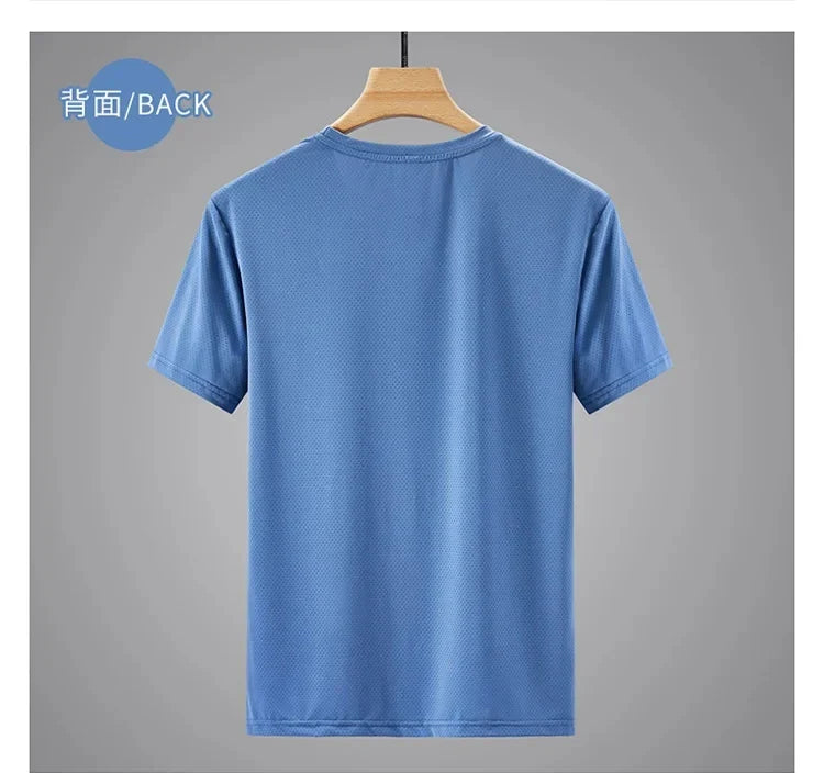 89% Nylon Quick Dry Sport T Shirt Men'S 2025 Short Sleeves Summer Casual OverSize 6XL 7XL 8XL Top Tees GYM Tshirt Clothes