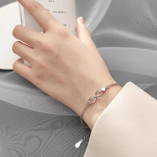 Bracelet chaîne à fermoir mousqueton en argent sterling 925 pour femmes, bijou infini, simple, en argent fin, cadeau féminin, Pulsera