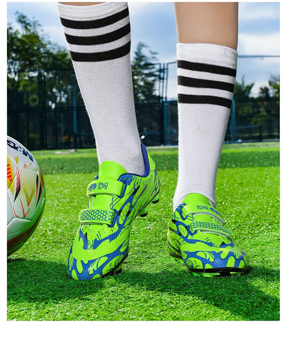 Professional Soccer Shoes Kids Long Spikes FG Football Boots Outdoor Grass Cleats Turf Football Shoes Boys Training Soccer Boots