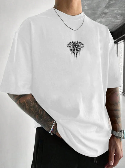 Gothic Geometric Print 100% Cotton Men Woment T-shirt Summer Autumn Daily Outdoor Sports Party Casual Loose Street Short Sleeve