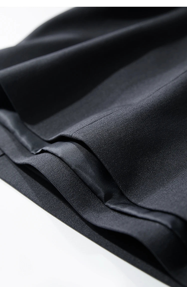 Minimalist Women's Skirt 2025 Spring New Office Lady Versatile Fashion Asymmetric Wrinkle A-line Half-body Skirt 12511092