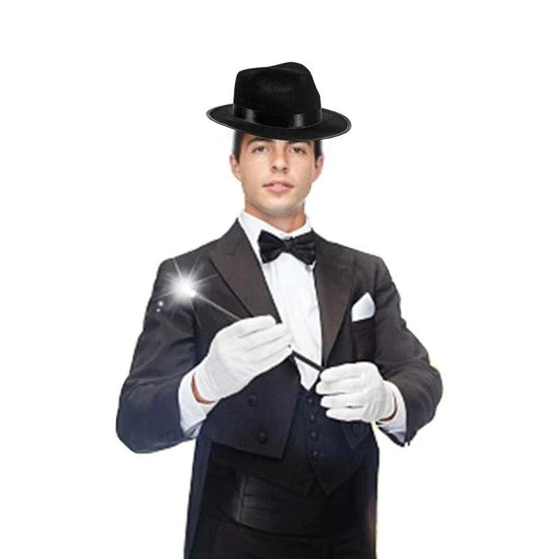 Elegant Fedoras Hat for Roleplay Costume Gentleman Hat with Roll Brims Adult Carnivals Party Panama Hat Headpieces