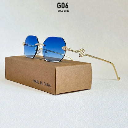 Fashion Rimless Sunglasses Women 2026 Oval Glasses Luxury UV400 Protection Dropshipping Lentes De Sol Mujer Lunette Soleil Femme