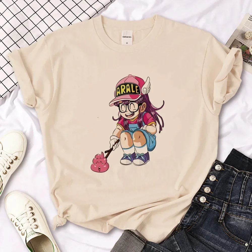Arale T-shirt female designer Japanese women's casual loose fitting T-shirt girl designer Harajuku clothing