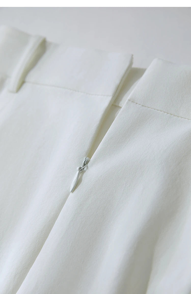 Minimalism 2025 New Long Skirts For Women Summer Vocation Black Pleated Elegant Office Lady Commuting Loose Skirt 12542102