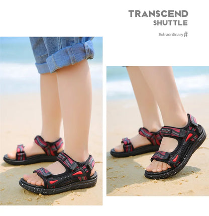 Summer Kids Sandals Boys Beach Shoes Breathable Flat Sandals EVA Leather Children Outdoor Shoes Size 28-41