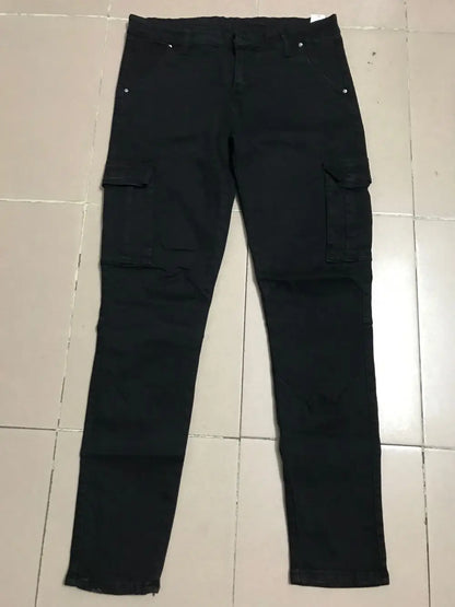 2022 New Jeans Men Fashion Hole Streetwear Straight Jeans Spring Summer Moto & Biker Skinny Casual Denim Pants For Men