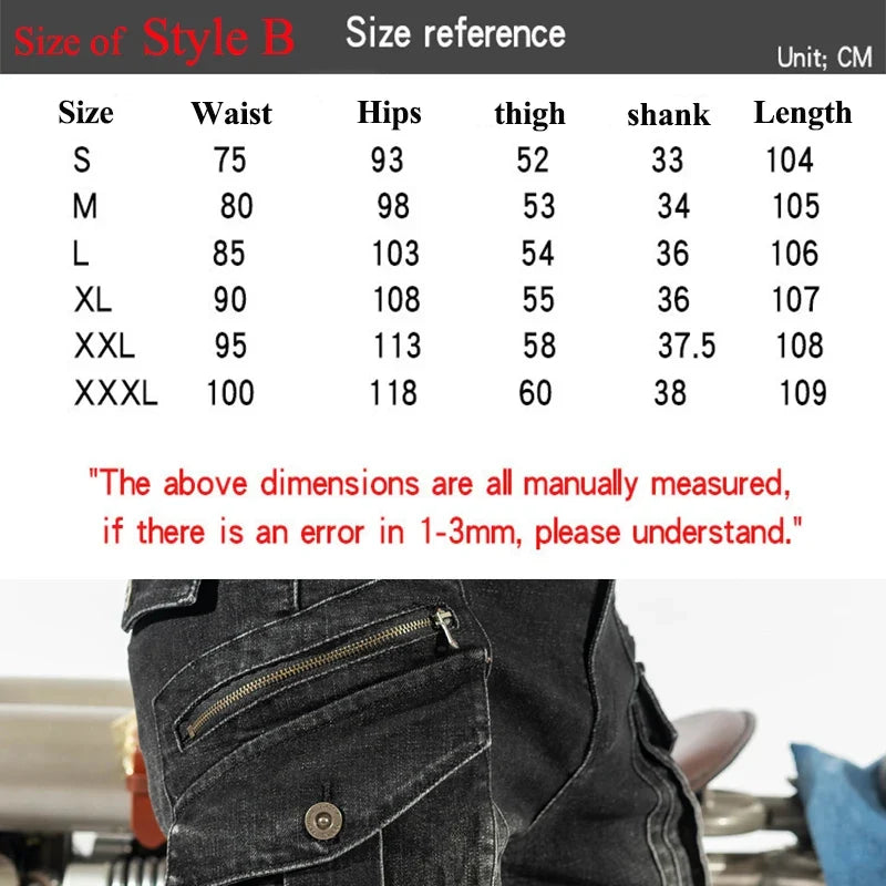 New Autumn Men Pants Casual Tactical Jeans Male Multiple Pockets Cargo Pant Casual Straight Dimem Jeans Trousers Plus Size S-4Xl