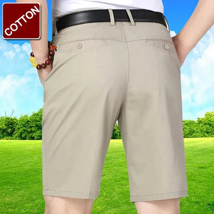Casual Cotton Shorts Men Summer Knee Pants Breathable Classic Bermuda Shorts Outdoor Clothes Black Male Short Pants