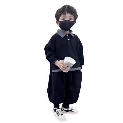 Sweatshirt Set Boys Outfit Kids Sets for Boy Autumn Winter Wear Children's Top Bottom Clothes Elementary Student Men's Korean