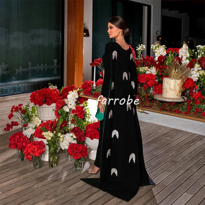 Customized Exquisite Formal Velour Beading Sequined Straight Scoop Neck Long Dresses Bespoke Occasion Dresses High Quality Sexy