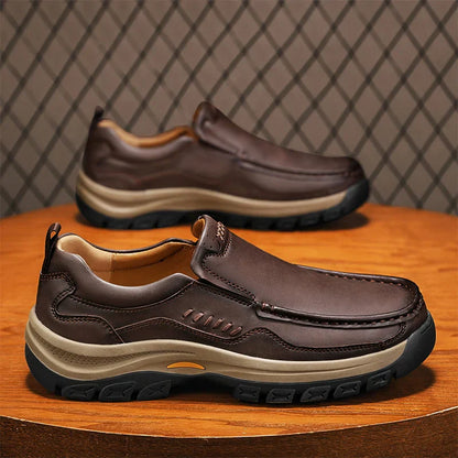 Men's Hand-Stitched Fashion Loafers, Solid Color Low-Top Casual Shoes, Simple Trendy Slip-On Sneakers, Men's Shoes for All Seasons, Daily Office Business Shoes, Large Size Men's Shoes
