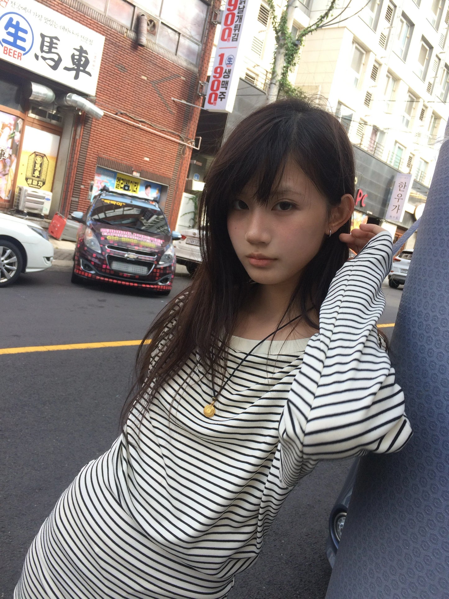 Karrram Japanese Y2k Long Sleeve Striped T-shirt 2000s Lazy Style Knitted Tops Vintage Harajuku Knit T Shirt American Retro 90s