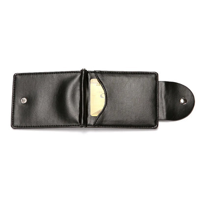1 Men's Fashionable Wallet, Creative Card Holder, Men's Work Id Flip Cover with Clasp, Dollar Bill Clip