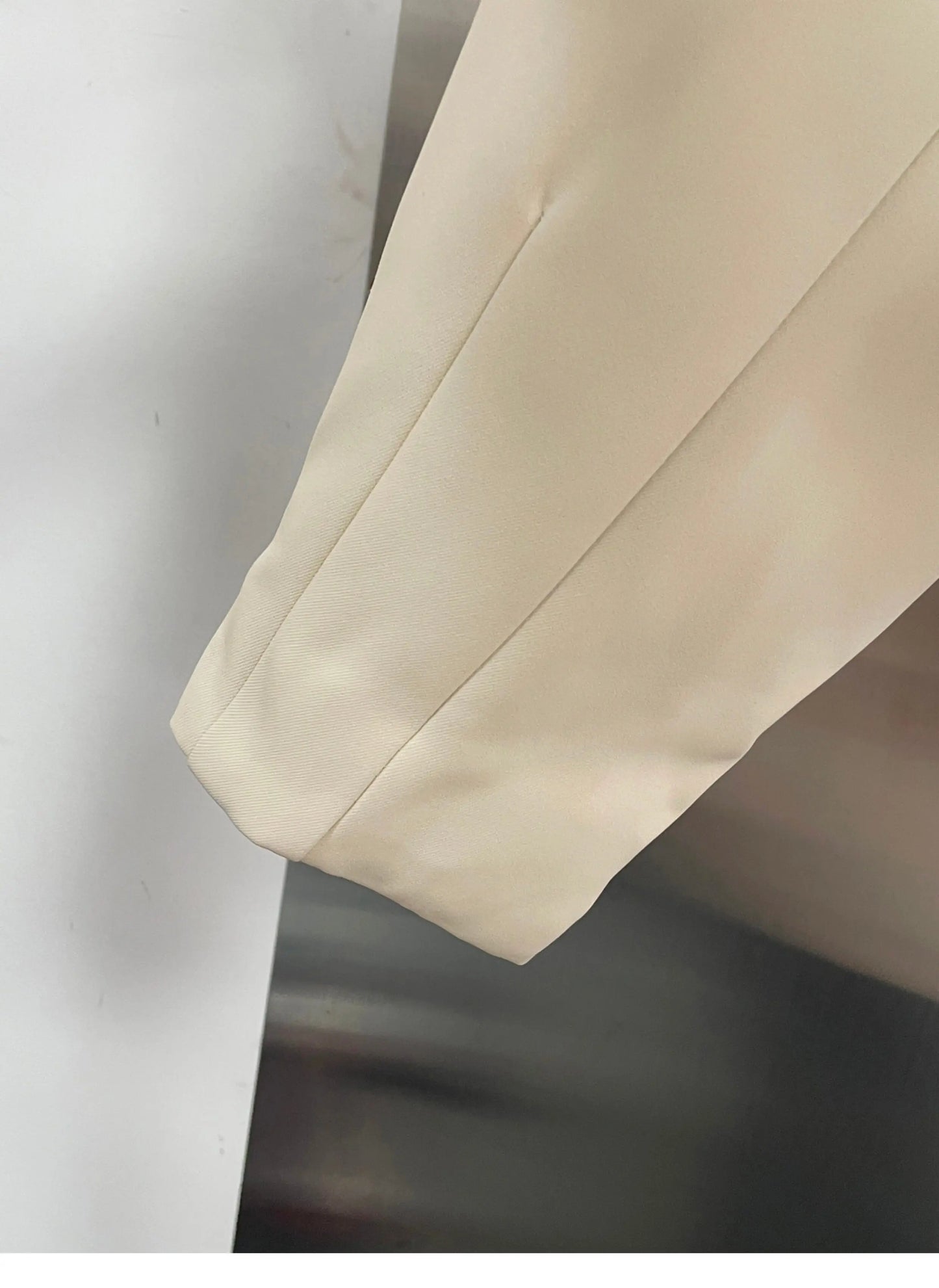 Chic Elegant & Hot Girl Style Apricot Blazer, Unique Asymmetrical Design with Cutout Detailing, Fashionable Suit Jacket