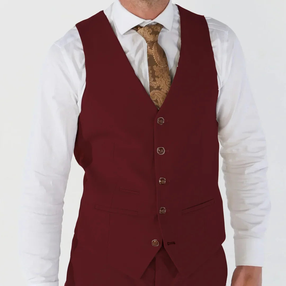 Men Vest Beige V Neck Single Button Solid Waistcoat For Wedding Birthday Banquet Party Business Daily Casual Men Suit Vest
