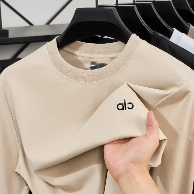 Fashionable Spring and Autumn New Comfortable Round Neck T-shirt High End Men's Bestselling Letter Embroidered Long Sleeve Top