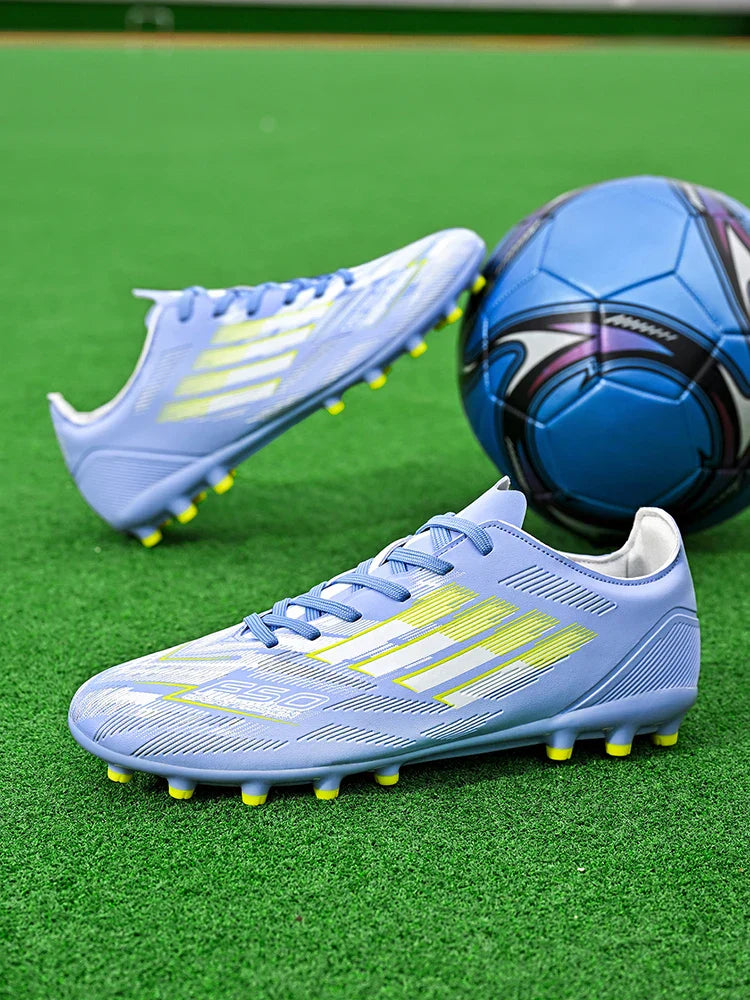 Soccer Cleats for Men Women Breathable Cushioned Insole Anti-Slip Football Shoes for AG/TF Outdoor Sports Boots