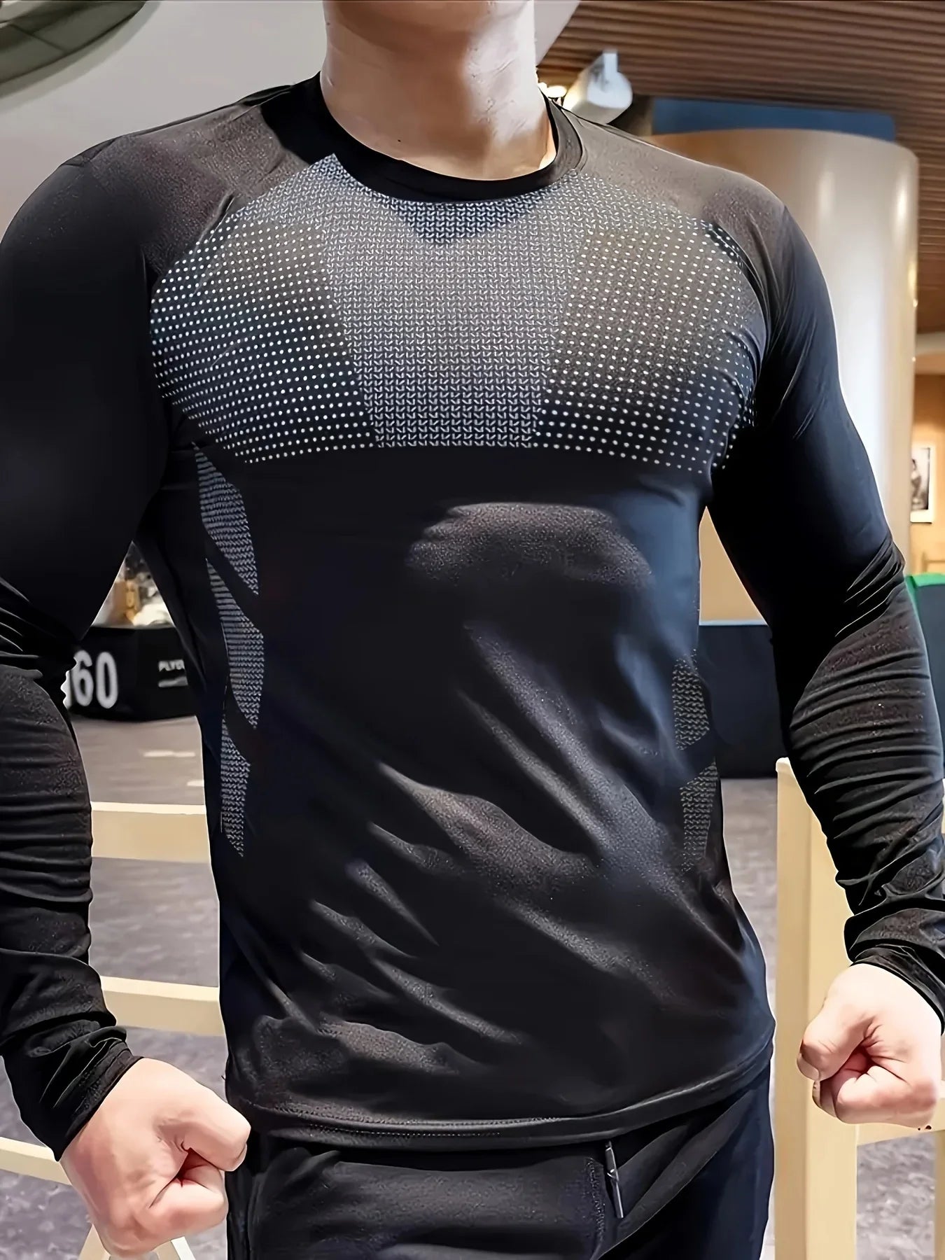 Men's Athletic Quick-Dry Long Sleeve Tee - High-Stretch, Durable & Versatile Sportswear for Training and Casual Wear