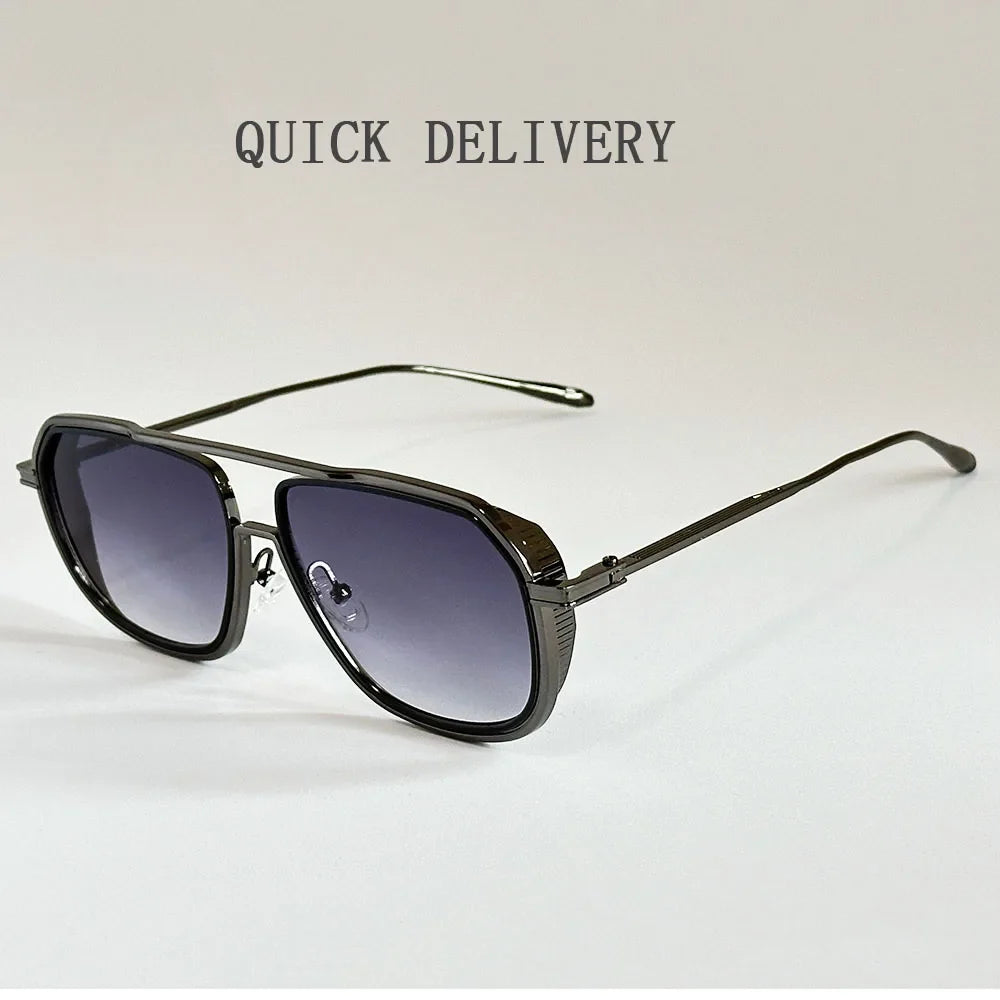 Fashion Sunglass Men Vintage Sunscreen Oversized Sunglasses Women Trendy Metal Glasses Gafas De Sol Hombre Lunette Soleil Femme