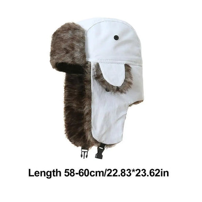 Men Women Trapper Bomber Hats Russian Ushanka Warm Winter Fur Earflap Hat Outdoor Sports Skiing Hunting Fishing Plush Cap