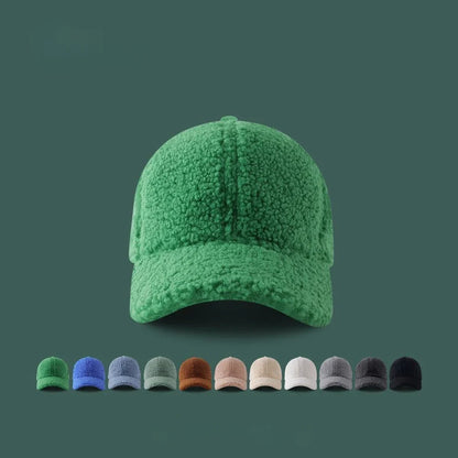 Artificial Lamb Wool Baseball Cap Women Winter Warm Hat Men Outdoor Sports Travels Baseball Hats Autumn Spring Hats