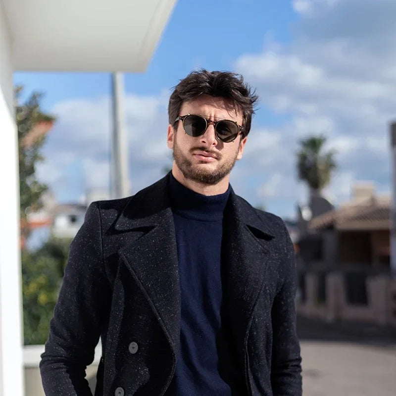 Steampunk Style Clip On Sunglasses for Men Women Anti Blue Light Glasses+Polarized Clip Fashion/Retro Computer Eyewear
