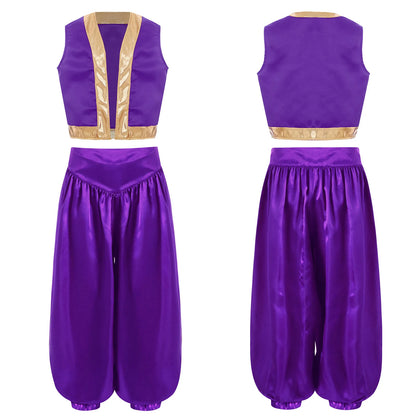 Girls Boys Fancy Dress-up Costume Arabian Costume Prince Role Playing Outfits Carnival Rave Party Suit Halloween Cosplay Costume
