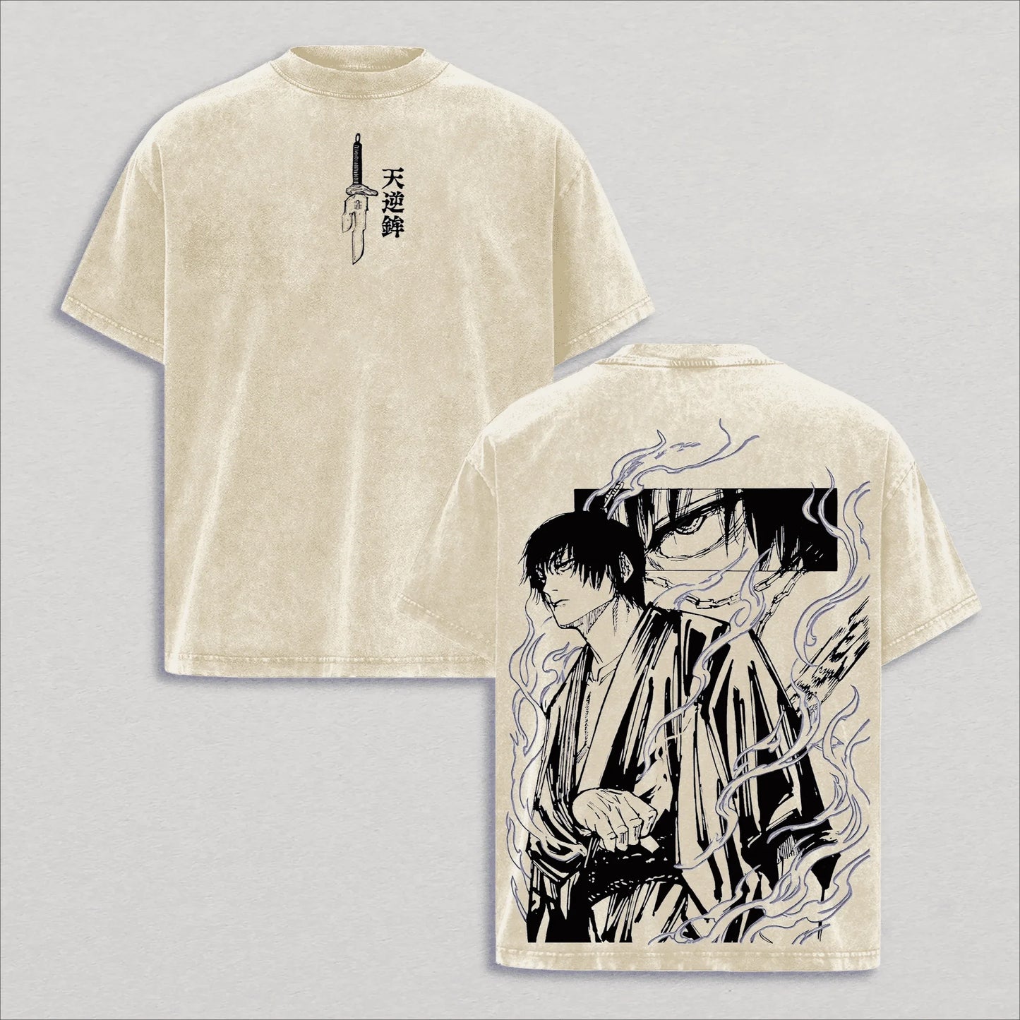 Fushiguro Toji Jujutsu Kaisen T Shirt Men's Clothing Anime Vintage Y2k Washed T-shirt Short Sleeve 100% Cotton Loose Tees Tops