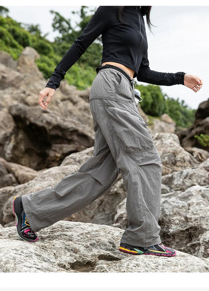Male Hiking Pants Outdoor Waterproof Mountaineering Sports Trousers Autumn Elastic Waist Breathable Camping Fishing Cargo Pants