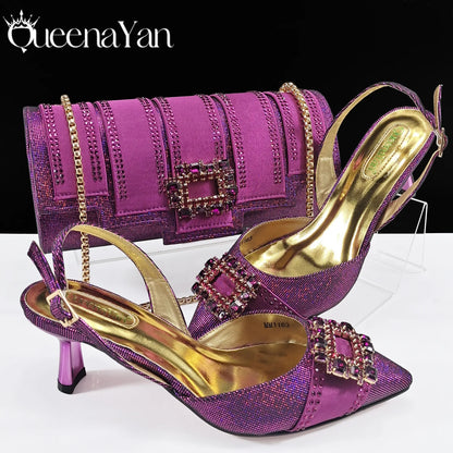 Spot Goods!Festive Elegance: Queena Yan High Quality Women's Pumps Fashion Design For African Wedding Party Ladies Shoes