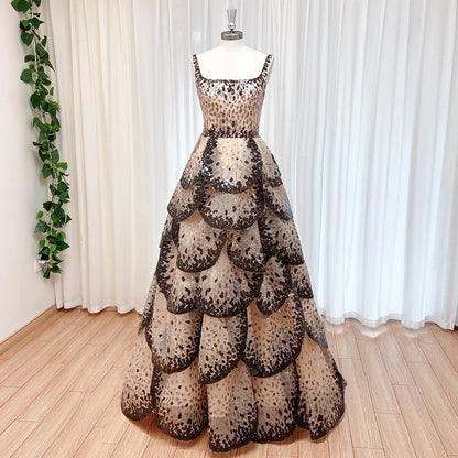 Luxury Sequined Evening Dress Tiered Petal Skirt Formal Prom Gown Customized Robe De Soiree For Women Party 2026