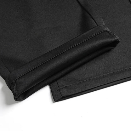 Men's Stretch Pants with Embroidery Casual Suit Pants Wrinkle Resistant Dress Pants