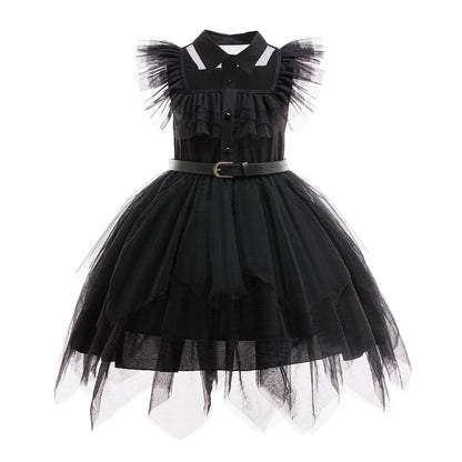 Family Costume with Belt Halloween Role Play Gothic Cosplay Apparel The Day Begin with W Birthday Party Ball Gown Dresses